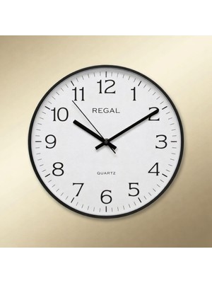 Regal 30 cm Yuvarlak Duvar Saati Plastik Kasa Dekoratif Özelliklerle İnce Çerçeve