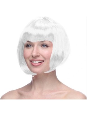 Epilons Beyaz Küt Peruk Saç