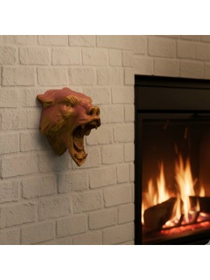 Epilons Gold Kırmızı Jaguar Duvar Dekoru Asılabilir Hediyelik 3D Heykel 20X16 cm