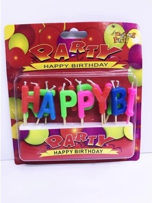 Epilons Renkli Happy Birthday Yazılı Mum