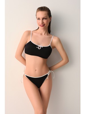 Suwen Retro Bağcıklı Bralet Bikini Üst