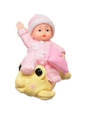 Epilons Decotown Hediyelik Sevimli Pembe Bebek Biblo Polyester Süs Eşyası