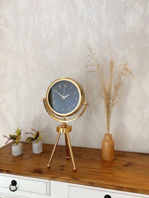 By Nevser Gold Metal Mini Tripod Tokyo Masa Saati 45×26 cm