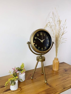 By Nevser Eskitme Metal Mini Tripod Tokyo Masa Saati 45×26 cm