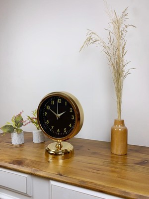 By Nevser Gold Metal Tokyo Masa Saati 25×20 cm