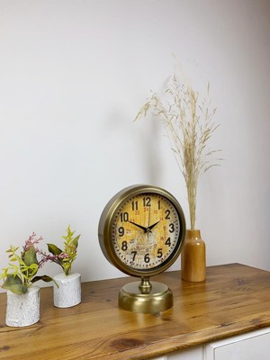 By Nevser Eskitme Metal Kaos Masa Saati 25×20 cm