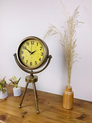 By Nevser Eskitme Metal Mini Tripod Vira Masa Saati 45×26 cm