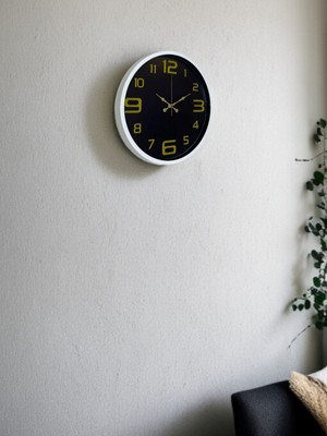 By Nevser 36 cm Beyaz Gold Rakamlı Dekoratif Duvar Saati