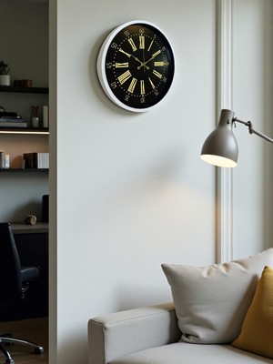 By Nevser 36 cm Beyaz Dekoratif Duvar Saati