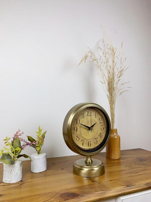 By Nevser Eskitme Metal Dekoratif Masa Saati 25×20 cm