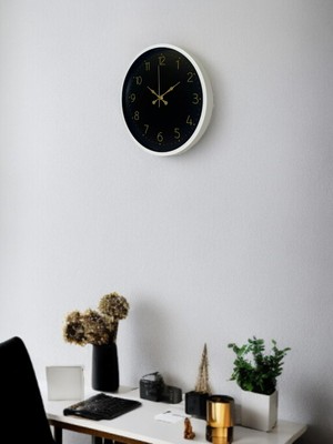 By Nevser 36 cm Beyaz Zarif Duvar Saati