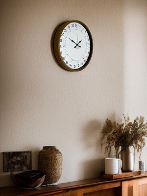 By Nevser 36 cm Kahverengi 24 Saat Göstergeli Özel Tasarım Duvar Saati