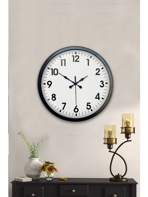 By Nevser 40 cm Siyah Metal Standart Duvar Saati