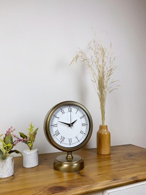 By Nevser Eskitme Metal Retro Masa Saati 25×20 cm