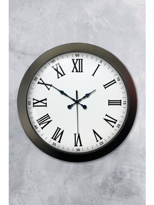 By Nevser 36 cm Siyah Metal Roma Rakamlı Duvar Saati