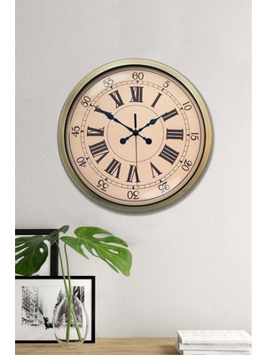By Nevser Nostalji Stil 40 cm Metal Eskitme Duvar Saati