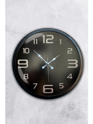 By Nevser 40 cm Siyah Metal Modern Duvar Saati