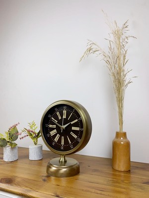 By Nevser Eskitme Metal Zarif Masa Saati 25×20 cm