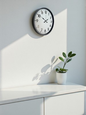 By Nevser 36 cm Gri Standart Dekoratif Duvar Saati