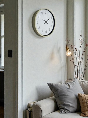 By Nevser 36 cm Krem Sade Dekoratif Duvar Saati