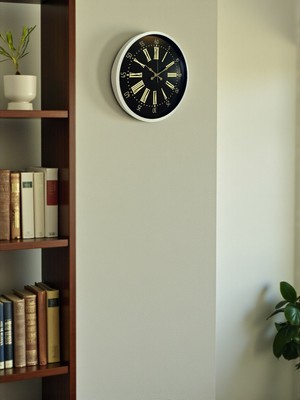 By Nevser 36 cm Krem Dekoratif Duvar Saati