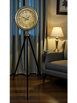 By Nevser Antique Heritage Eskitme Tripod Ayaklı Saat
