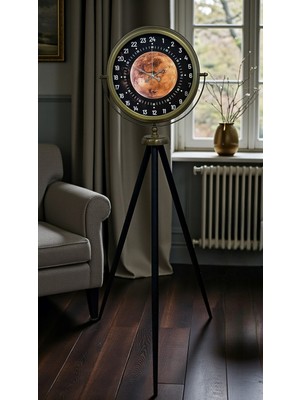 By Nevser Eskitme 24 Saat Göstergeli Özel Tasarım Tripod Ayaklı Saat