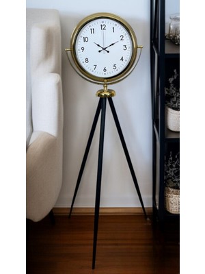 By Nevser Luxury Gold Tripod Ayaklı Saat