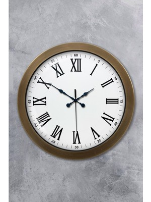 By Nevser 36 cm Eskitme Metal Roma Rakamlı Duvar Saati
