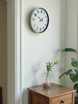 By Nevser 36 cm Standart Krem Duvar Saati