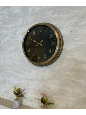 By Nevser Ihtişam Eskitme 40 cm Metal Duvar Saati