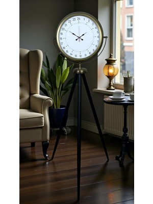 By Nevser Eskitme 24 Saat Göstergeli Özel Tasarım Tripod Ayaklı Saat