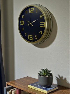By Nevser 40 cm Metal Eskitme Vintage Duvar Saati