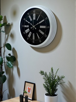 By Nevser Elegance White 40 cm Metal Duvar Saati