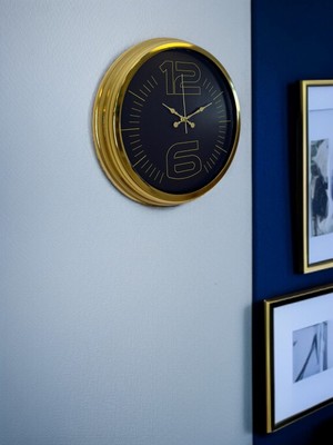 By Nevser Elite Luxury Gold 40 cm Metal Duvar Saati