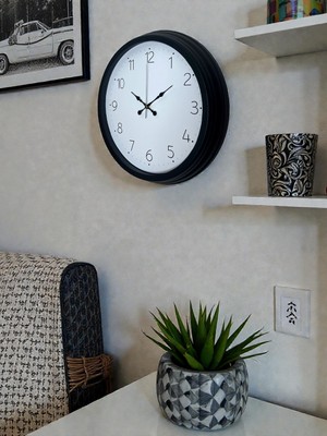 By Nevser Pure Time Black 40 cm Metal Duvar Saati
