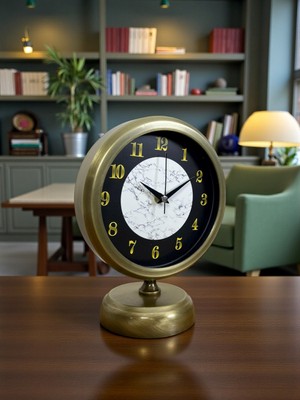 By Nevser Antique Aura 25 x 20 cm Eskitme Metal Masa Saati