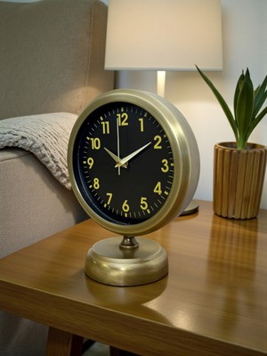 By Nevser Retro Elegance 25 x 20 cm Eskitme Metal Masa Saati