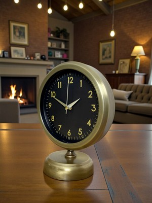 By Nevser Vintage Craft 25 x 20 Eskitme Metal Masa Saati