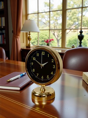 By Nevser Gold Harmony 25 x 20 Gold Metal Masa Saati