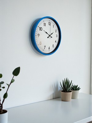 By Nevser 36 cm Mavi Dekoratif Duvar Saati