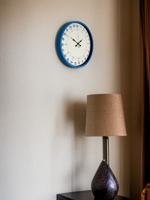 By Nevser 36 cm Mavi 24 Saat Göstergeli Özel Tasarım Duvar Saati