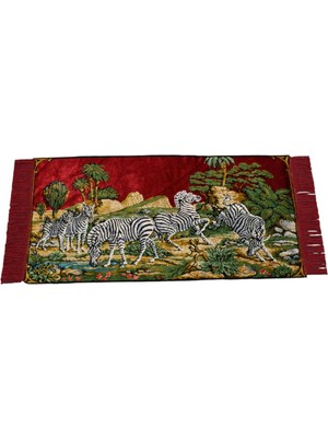 Zehra Abla Halı Yeni Ender Doğa Tasvirli Zebra Temalı Duvar Halısı 7185