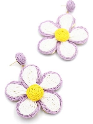 Remstdrk Kumaş Papatya Küpe - Mor