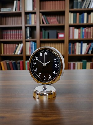 By Nevser Silver Night 25 x 20 cm Krom Zarif Masa Saati