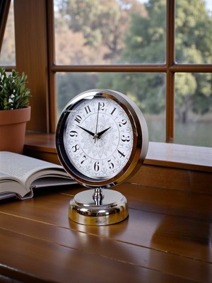 By Nevser Pure Elegance 25 x 20 cm Metal Desenli Masa Saati