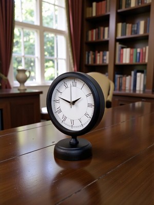 By Nevser Siyah Roma Rakamlı 25 x 20 cm Metal Masa Saati