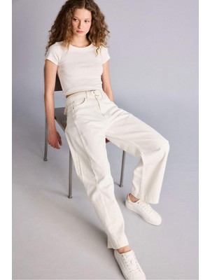 DeFacto Barrel Fit Yüksek Bel Bilek Boy Jean Pantolon H1645AX26SM