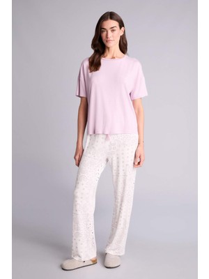 DeFacto Pijama Takımı Üst Desenli Alt G4618AX26SM