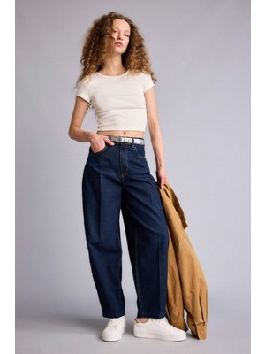 DeFacto Barrel Fit Yüksek Bel Bilek Boy Jean Pantolon H1871AX26SM